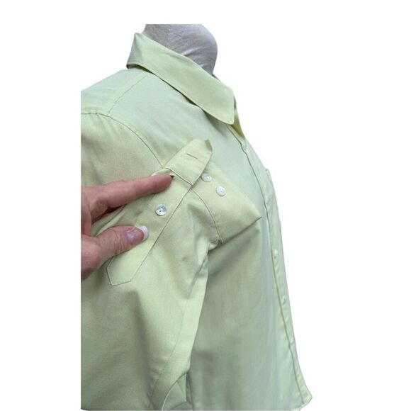 Ann Taylor 100% Silk Blouse Light Green Button Front Classic Quiet Elegance - Picture 7 of 10